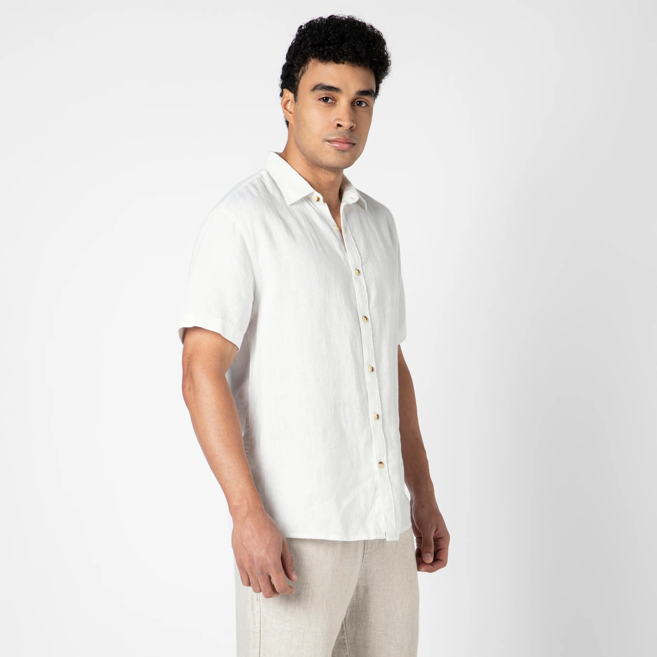 Linen Short Sleeve Shirt - Image 30