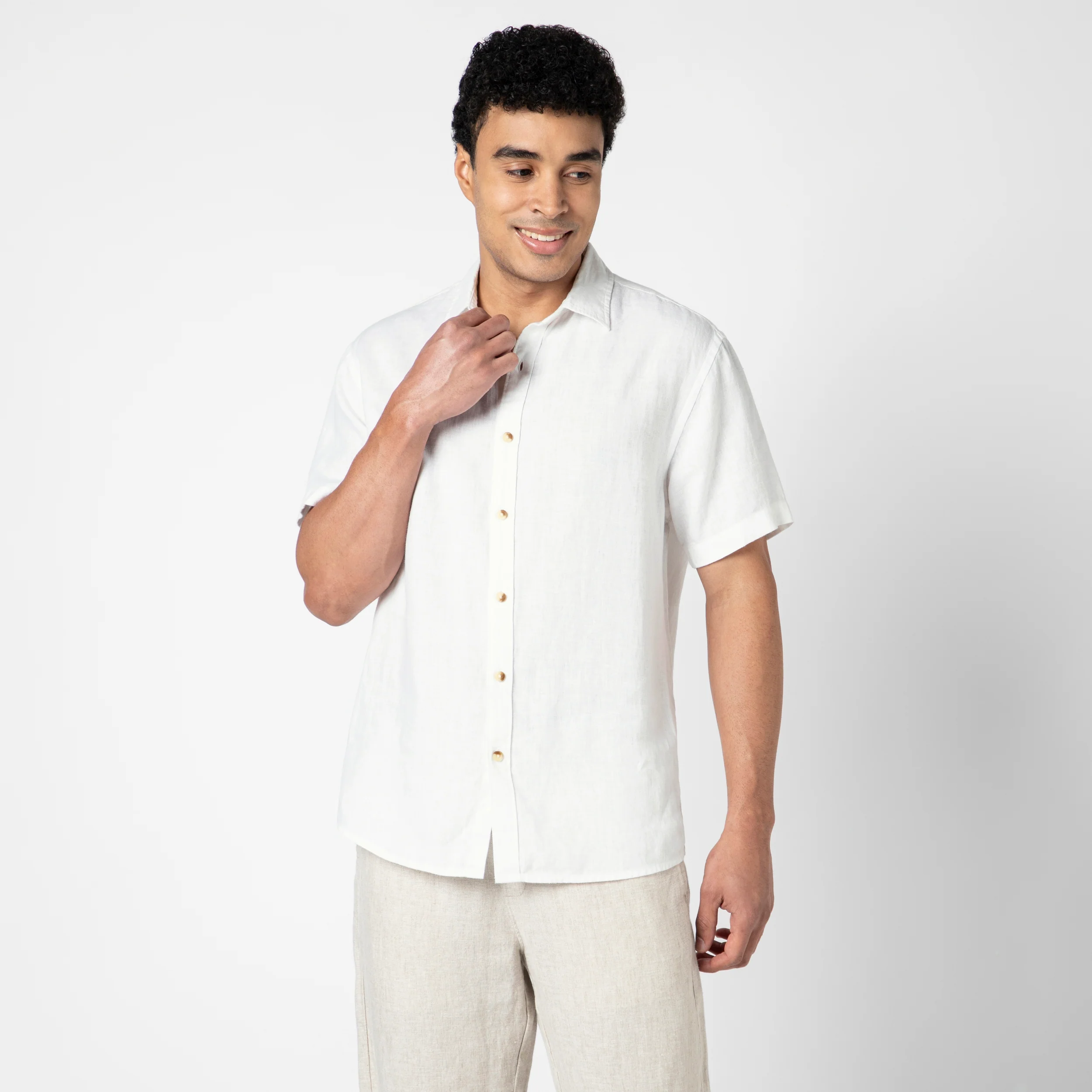 Linen Short Sleeve Shirt - Image 32