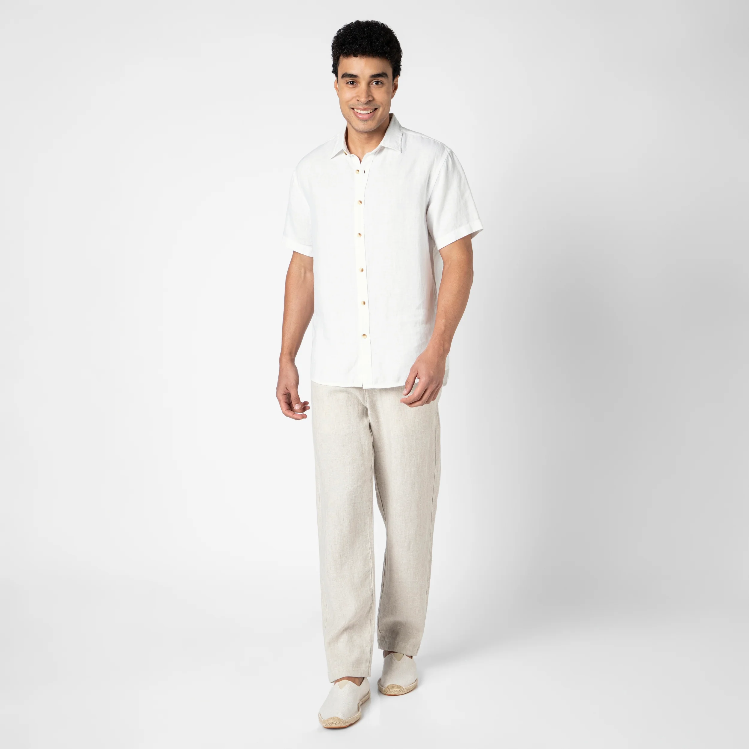 Linen Short Sleeve Shirt - Image 34