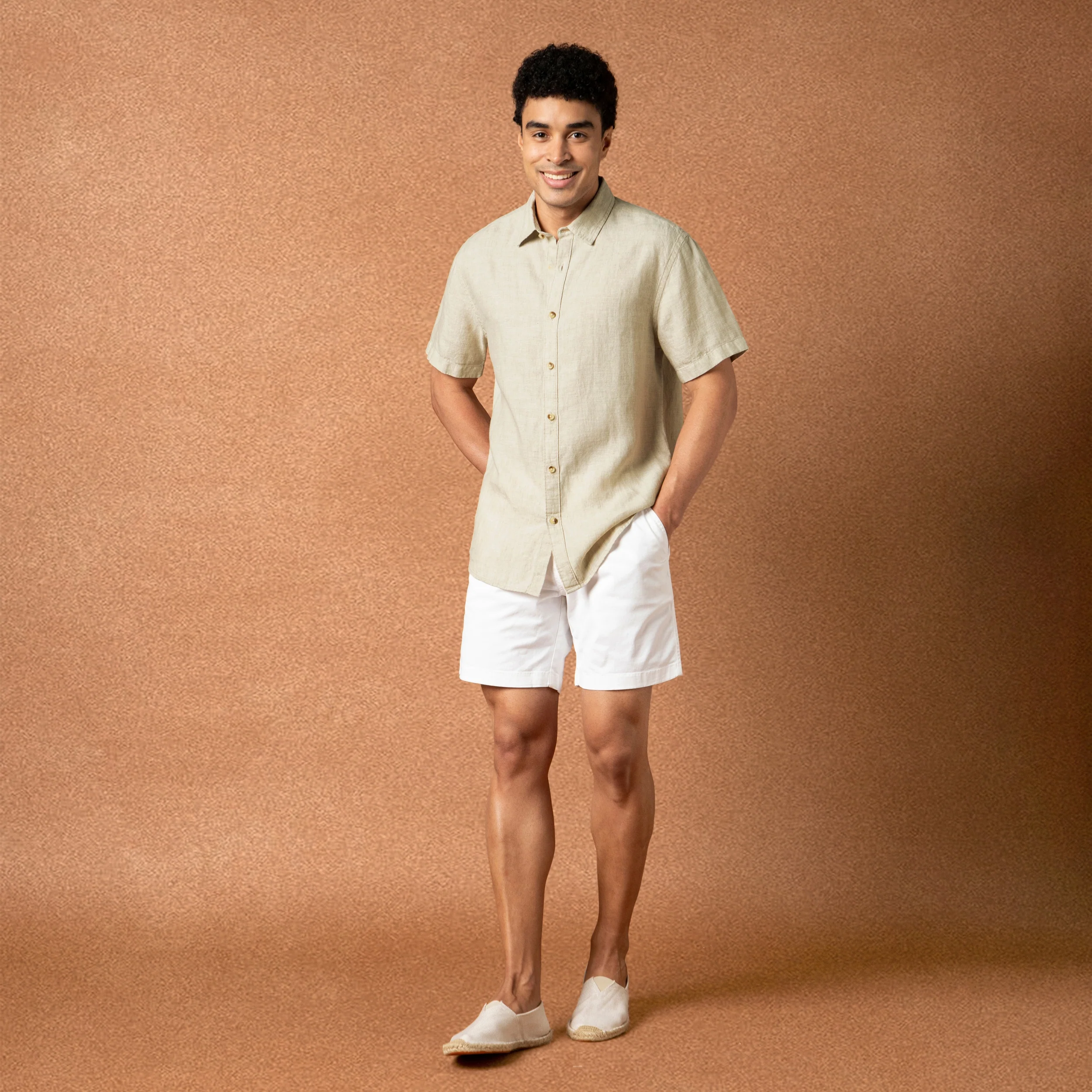 Linen Short Sleeve Shirt - Image 4