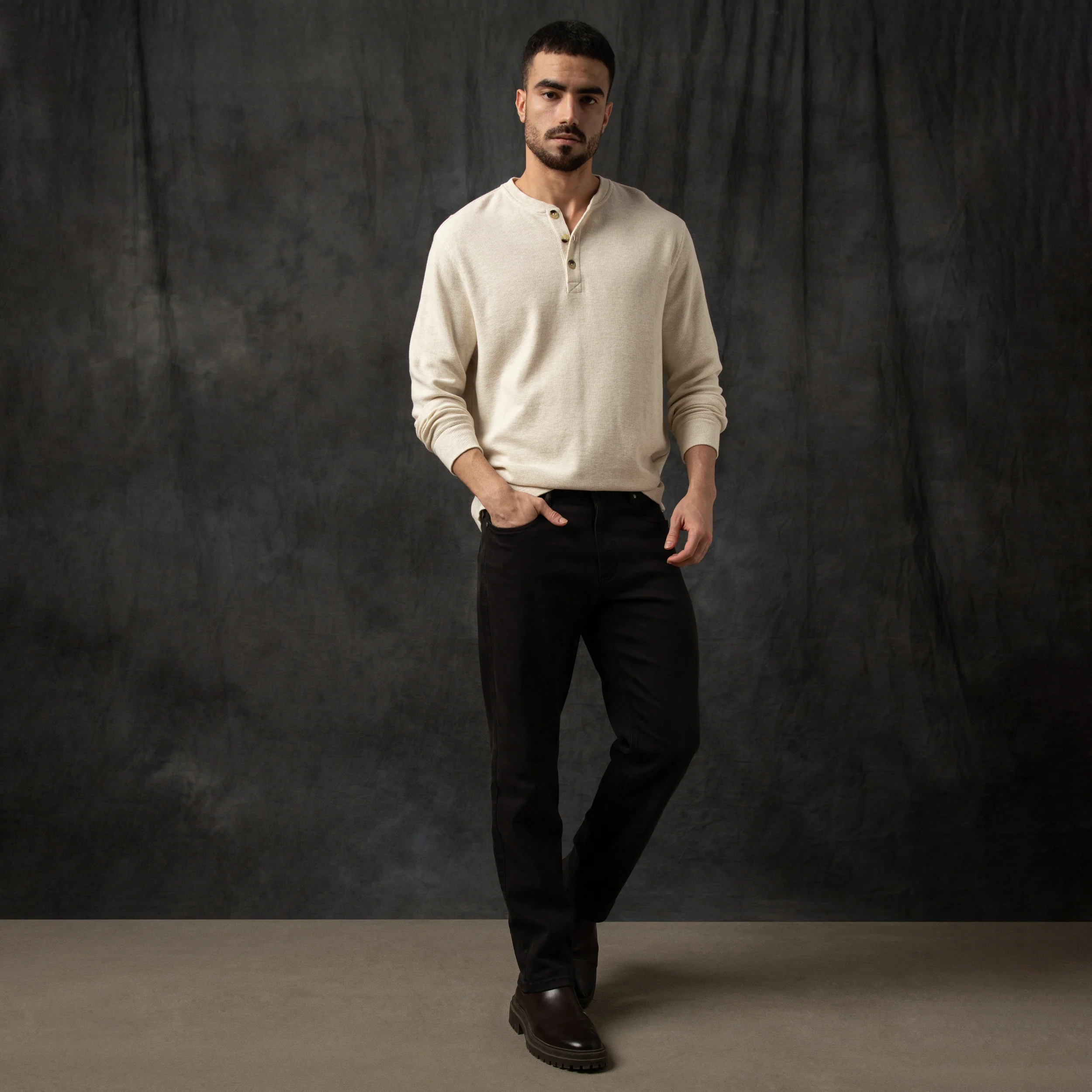 Waffle Knit Henley - Image 11