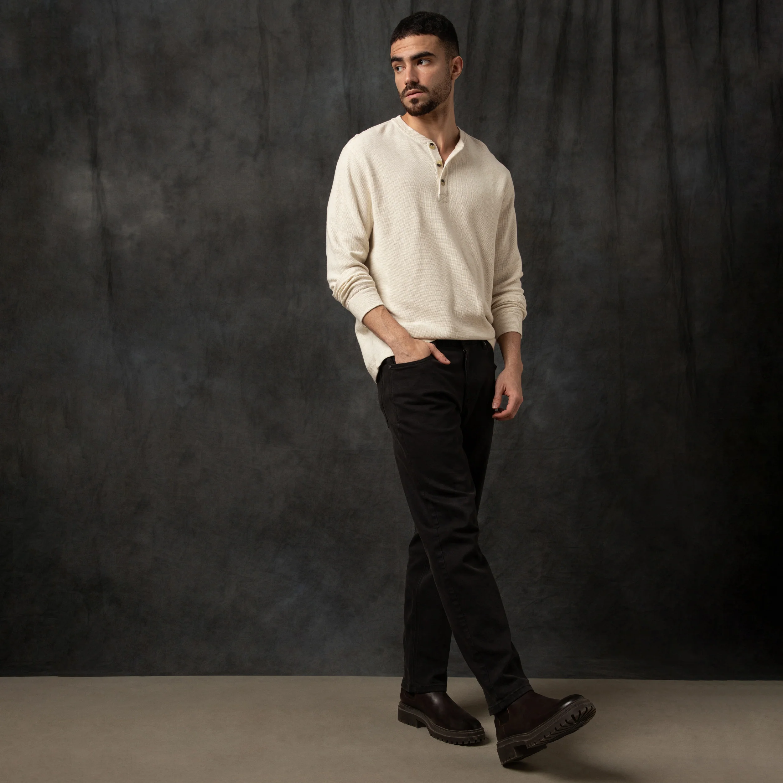 Waffle Knit Henley - Image 14