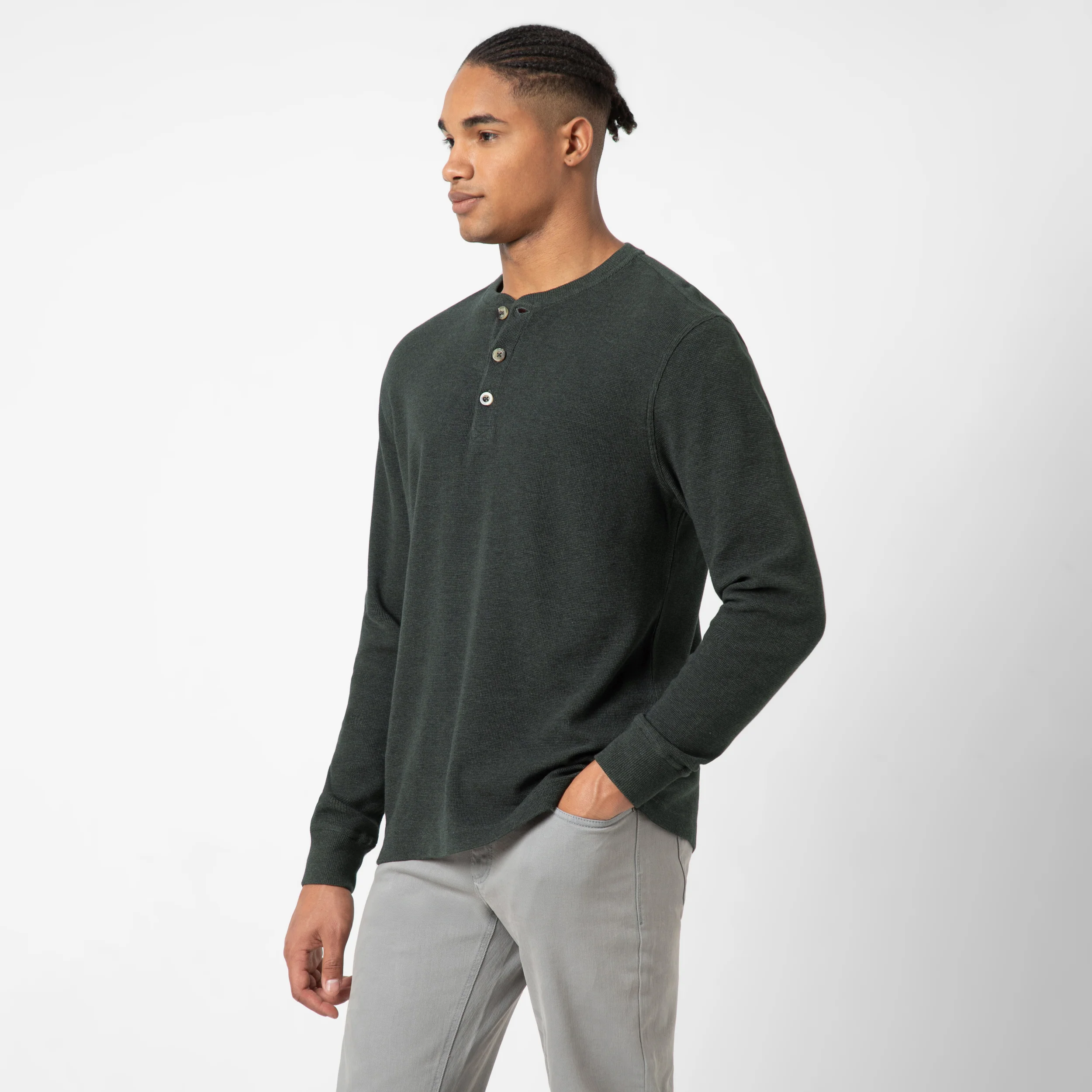 Waffle Knit Henley - Image 20