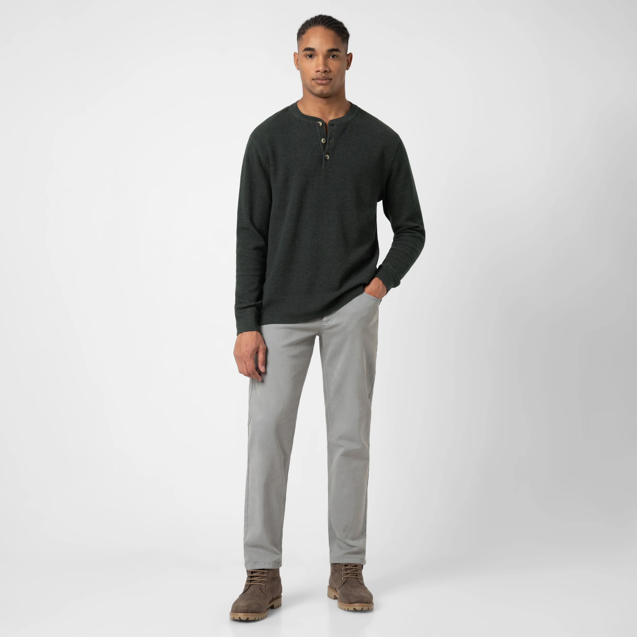 Waffle Knit Henley - Image 22