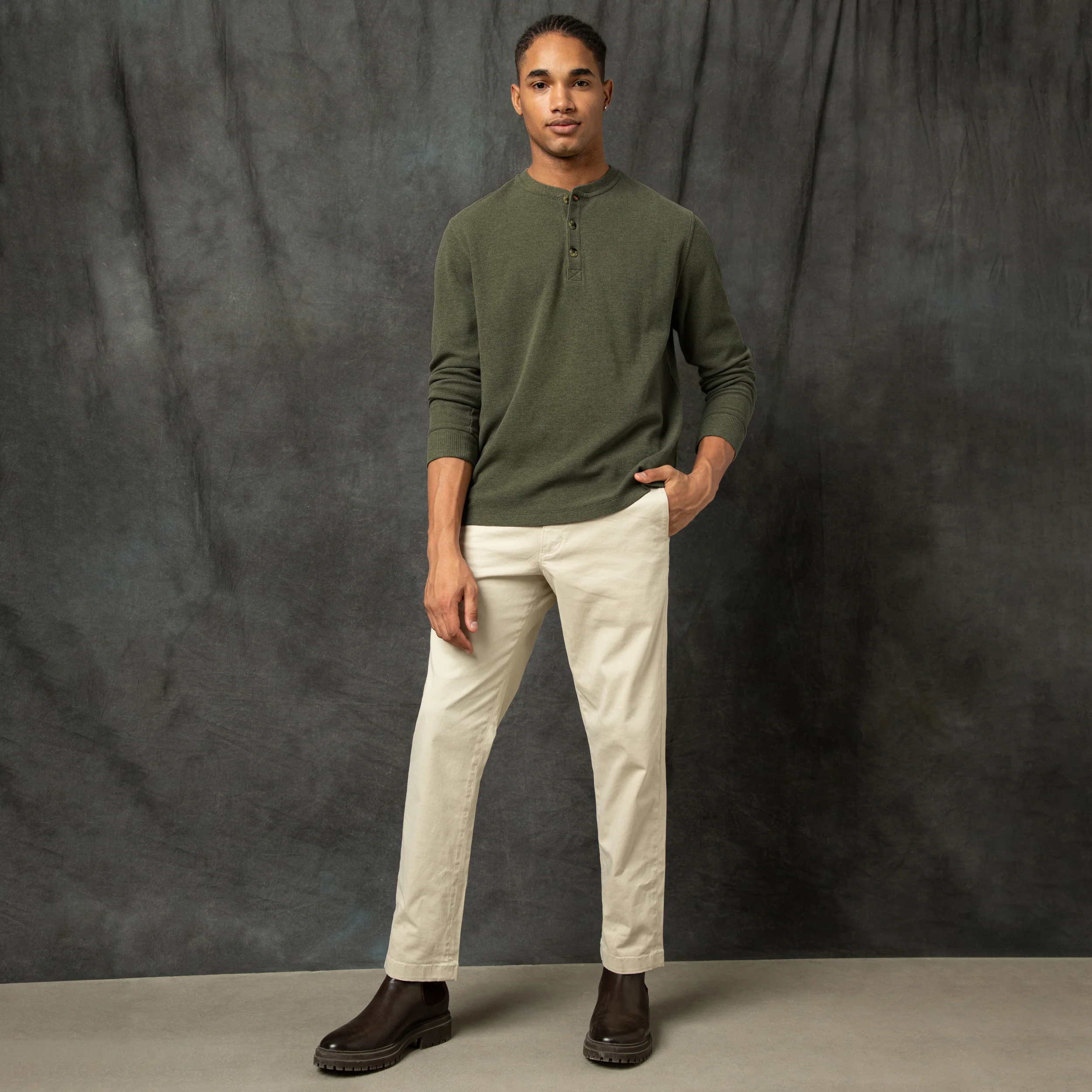 Waffle Knit Henley - Image 5